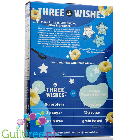 Three Wishes Grain Free Cereal, Frosted - low-carb gluten-free breakfast cereals with monk fruit