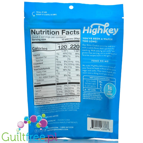 HighKey Snacks Keto Mini Cookies Vanilla Wafer - 2 oz
