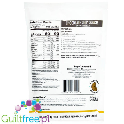 Good Dee's Low Carb Chocolate Chip Cookie Baking Mix 8 oz