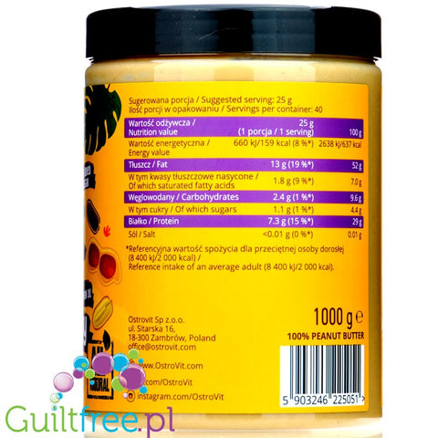 OstroVit NutVit smooth peanut butter 100% nuts 1kg