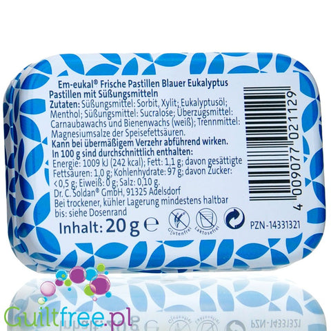 Em-eukal Frische Pastillen Blauer Eukalyptus zuckerfrei 20g
