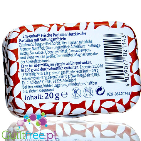 Em-eukal Frische Pastillen Herzkirsche zuckerfrei 20g
