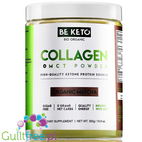 BeKeto™ Collagen + MCT, Organic Matcha flavour, 300g
