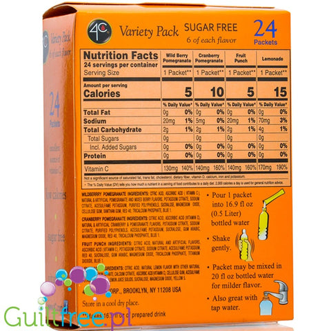 4C Sugar Free Drink Mix Sticks - 24 stick box / Bonus Variety Pack