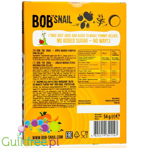 Bob Snail Apple, Mango, Pumpkin, Chia - no added sugar jellies