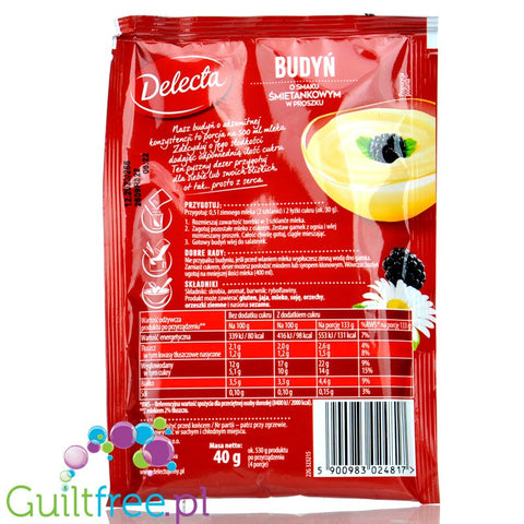 Delecta sugar free sweet cream pudding without sweeteners