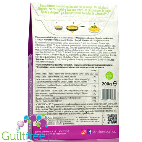 Konjac Shop Macarrones Konjac  - pasta konjac shirataki 10 kcal