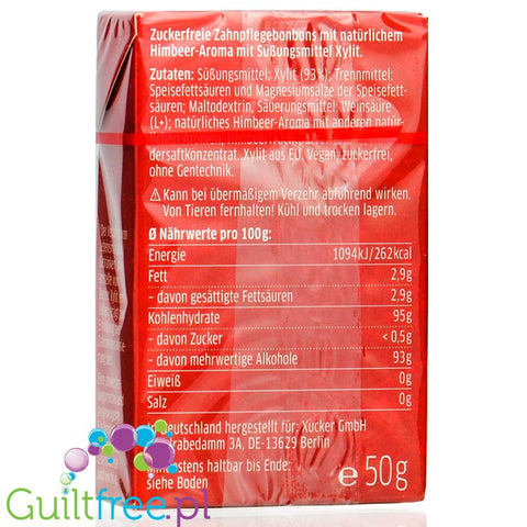 Xucker Himbeere Bombons - sugar-free candies with xylitol, raspberry flavor