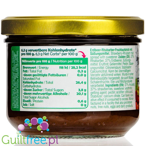 Simply Keto Rhubarb & Strawberry fruit spread 230g