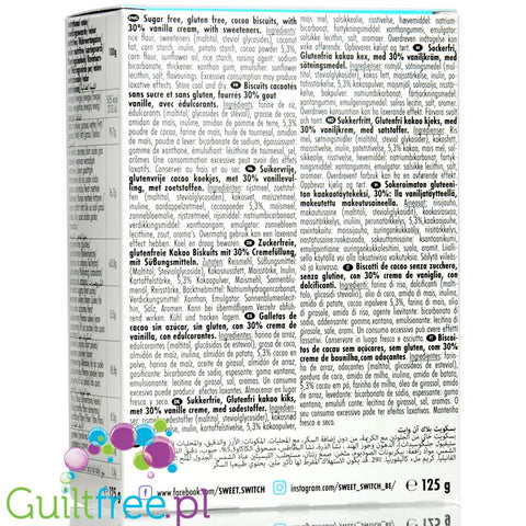 SWEET-SWITCH® Black & White Cookies - cocoa sandwich cookies with sweet cream filling, with no added sugar and no palm oil