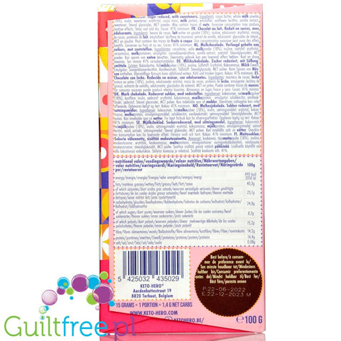 Heto Hero Belgian Milk Chocolate  - ketogenic milk chocolate with