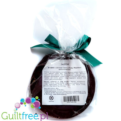 Santini Christmas - sugar free dark chocolate with plum and almond, sweetened with xylitol, 72% coca