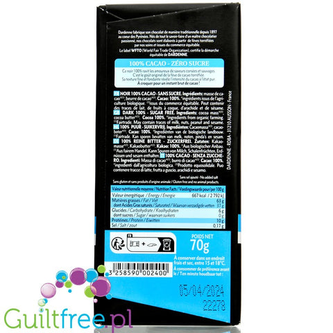 Dardenne Noir 100 % - dark chocolate