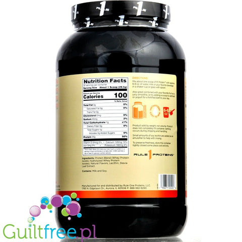 Rule1 R1 Protein Naturally Flavored, Plain, 25g protein in just 100kcal