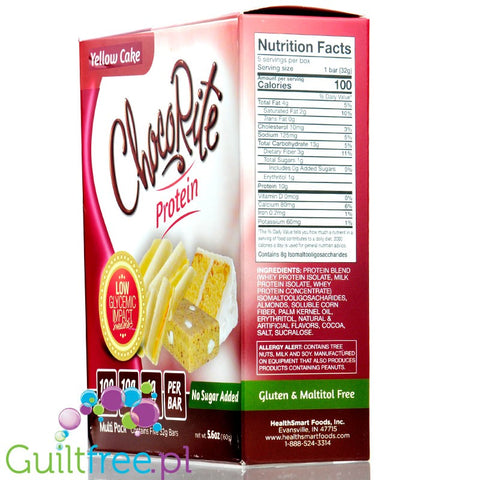 Healthsmart  At Last! Uncoated Protein Bar, Yellow Cake