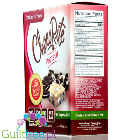 Healthsmart  At Last! Uncoated Protein Bar Cookies n Cream