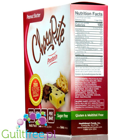Healthsmart  At Last! Uncoated Protein Bar, Peanut Butter