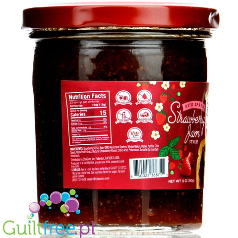 ChocZero No Sugar Added Keto Jam Preserves Strawberry