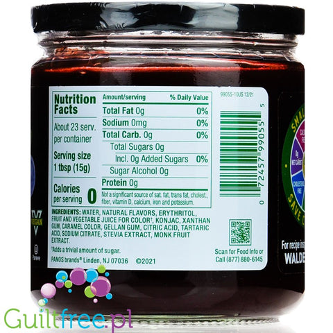 Walden Farms Blueberry Spread  USA version with stevia & monk fruit