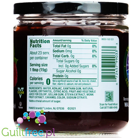 Walden Farms Raspberry Fruit Spread USA version with stevia & monk fruit