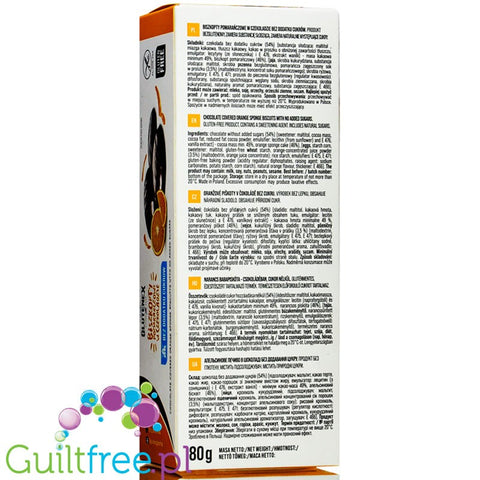 Glutenex gluten free, sugar free jaffa cakes in dark chocolate coating
