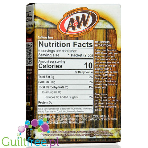 A&W Root Beer Singles to Go , sugar free instant sachets