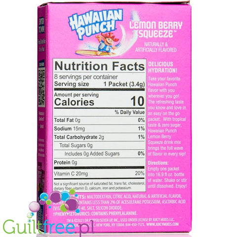 Hawaiian Punch Singles to go! Lemon Berry Squeeze , sugar free instant sachets