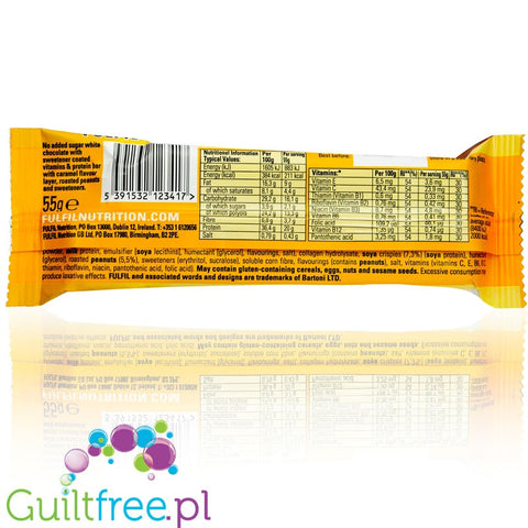 Fulfil White Chocolate Peanut Caramel protein bar with vitamins