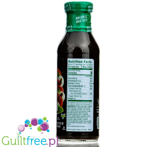 Walden Farms Balsamic Vinaigrette Dressing USA version, no sucralose, with stevia