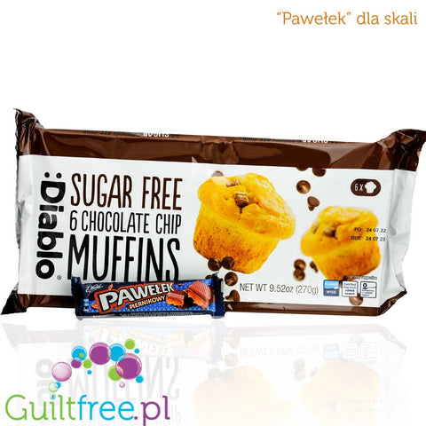 Diablo Sugar Free Chocolate Chip Muffins x 6pcs