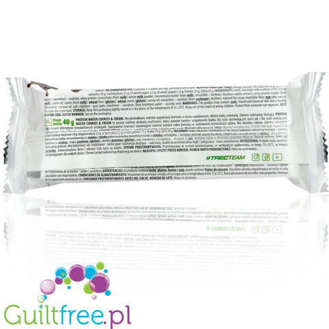 Trec Protein Wafer Cookies & Cream, in white chocolate coating