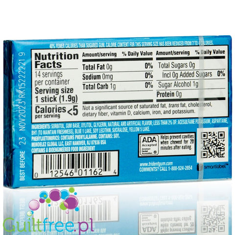 Trident Wintergreen  sugar free chewing gum