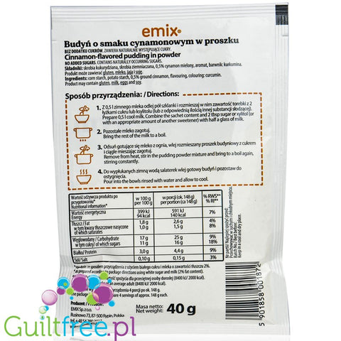 Emix Dark Cinnamon - sugar free instant pudding mix powder