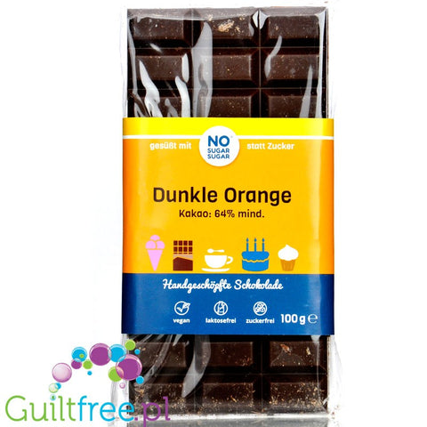 NO SUGAR SUGAR Schokolade Dark Orange 100g