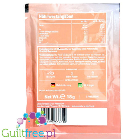 Rocka Nutrition No Whey Clear Cherry Lollipop - vegan hydrolyzate, soda-like protein powder, sachet
