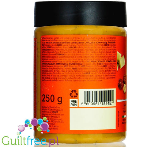 Prozis Hazelnut White Choco Butter Crunchy 250g Low Carb, No Sugar Added, Vegan