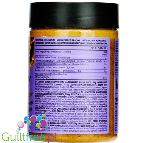 Prozis Caramelized Pecan Almond Butter Crunchy 250g Low Carb, No Sugar Added, Vegan