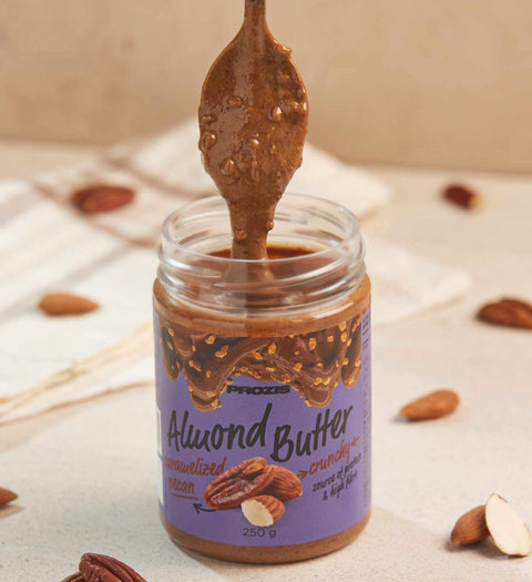 Prozis Caramelized Pecan Almond Butter Crunchy 250g Low Carb, No Sugar Added, Vegan