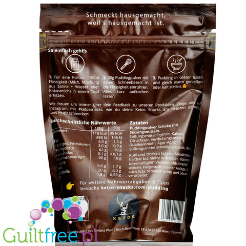 Ketos Keto Pudding, 260g, Chocolate