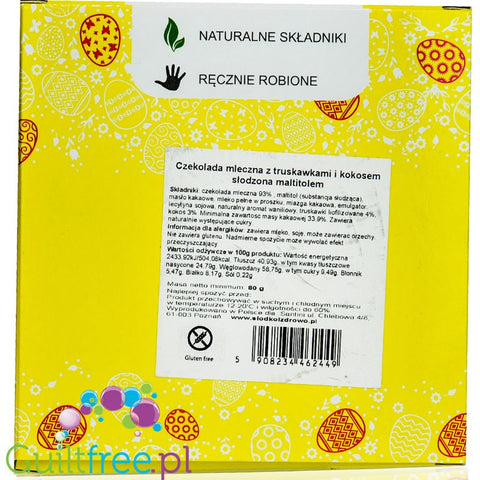 Santini Easter, sugar free milk chocolate with strwberry and coconut