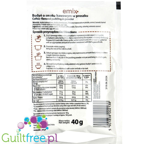 Emix Coffee - sugar free instant pudding mix powder