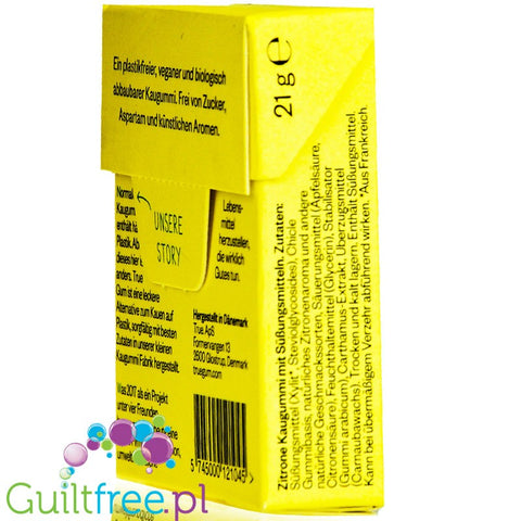 True Gum Lemon -  sugar-free chewing gum