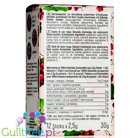INSTICK Red Grape Sticks sugar free instant drink