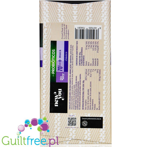 NewYou Power Chocolate 70% Cocoa + Maca, Clasico 80g