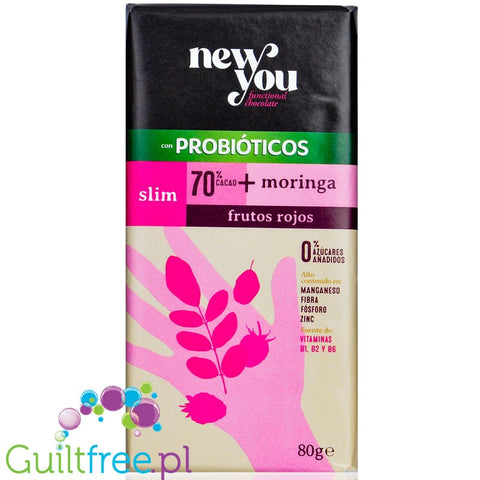 NewYou Slim Chocolate 70% Cocoa + Moringa, Blueberry 80g