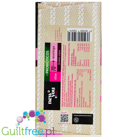 NewYou Slim Chocolate 70% Cocoa + Moringa, Blueberry 80g