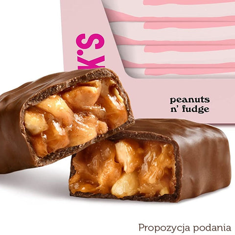 N!CK'S Peanut n Fudge Milk Chocolate Bar, No Added Sugar, Gluten Free
