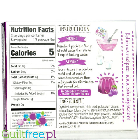 Simply Delish Natural Sugar Free Vegan Black Cherry Jelly Dessert