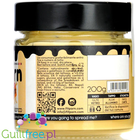 FitPrn Crema Proteica al Cioccolato Bianco - Italian no sugar added protein spread