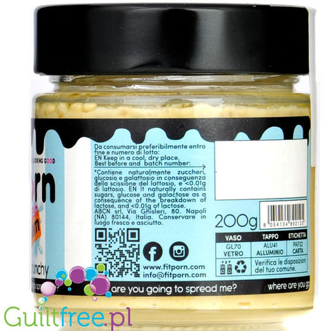 FitPrn Crema Proteica al Cocco Crunchy - Italian no sugar added protein spread